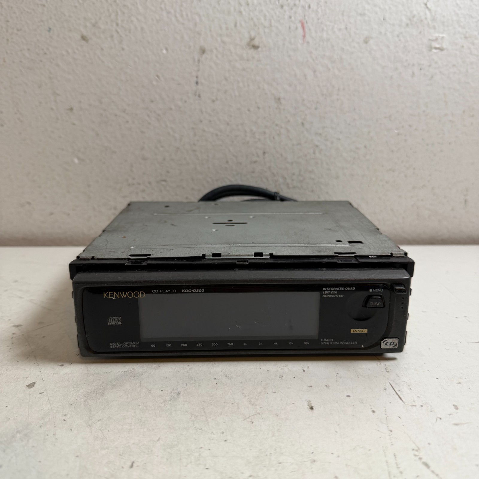 Vintage Kenwood KDC-D300 Black 11 Band Spectrum Analyzer In-Dash CD Player