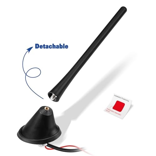 Car Stereo FM AM Radio Antenna, Universal amplified antenna with 16ft cable