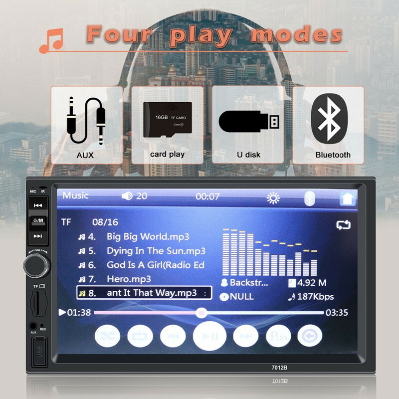 Car Models 7” Touch Screen Radio Mp5 Player Bluetooth Audio Rear View Camera