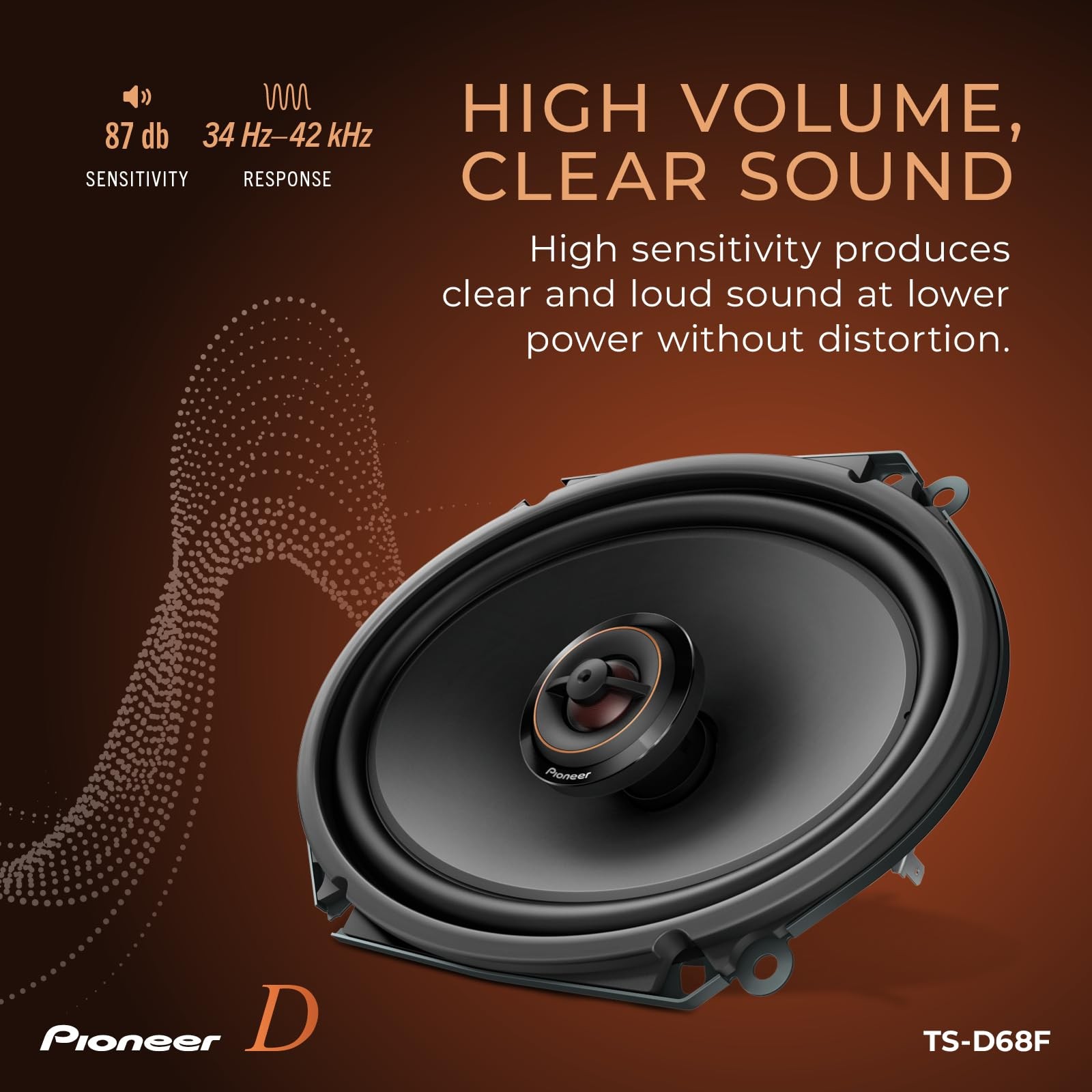 Pioneer TS-D68F D Series 6×8 2-Way car Speakers