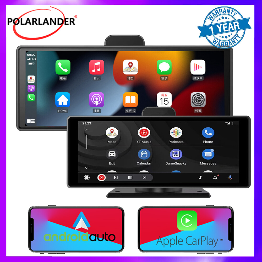 10 inch Android Auto CarPlay Car Radio Stereo Touch Screen Bluetooth Mirror Link