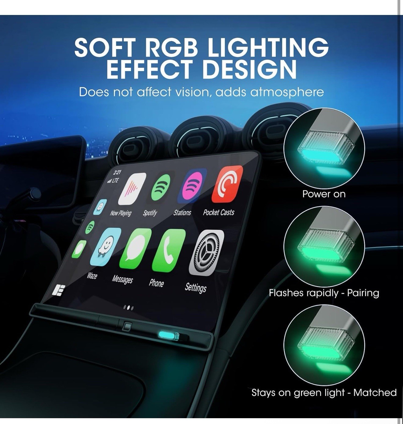 Mini Wireless Carplay Adapter for Apple iPhone,Plug and Play Easy Setup Autom…