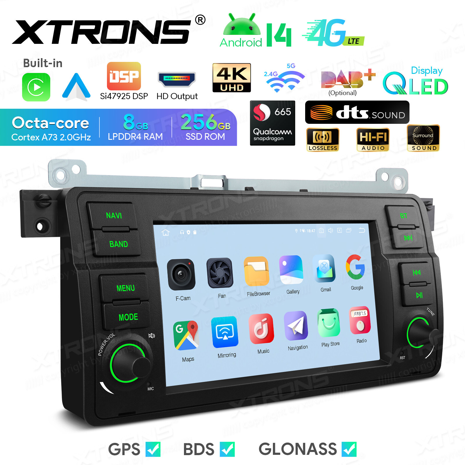 128G For BMW E46 M3 7″ Android 12 GPS Navigator Car Radio DVD Player Navi Stereo