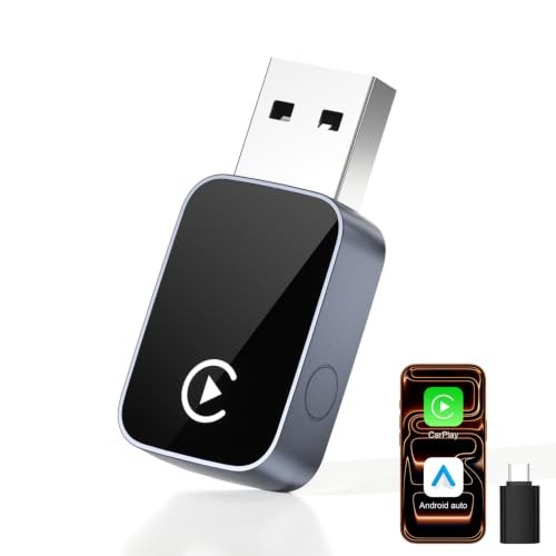 2-in-1 Wireless CarPlay & Android Auto Adapter Bluetooth 5.3 5GHz Wi-Fi No