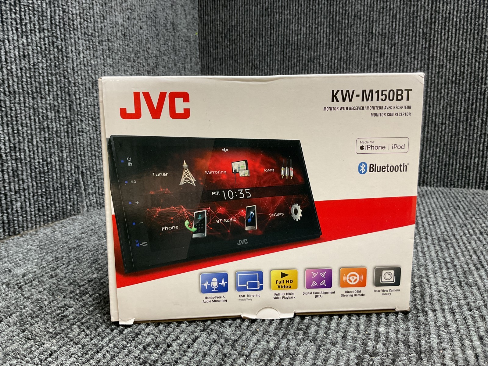 JVC KW-M150BT Digital Media Receiver featuring 6.8″ WVGA Capacitive Monitor