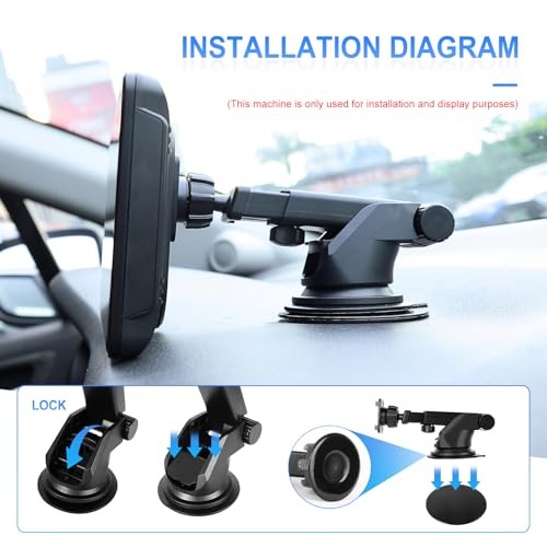 Suction Cup Bracket for 6.8/7/9/9.3/10.26 inch Portable Car Stereo Radio,