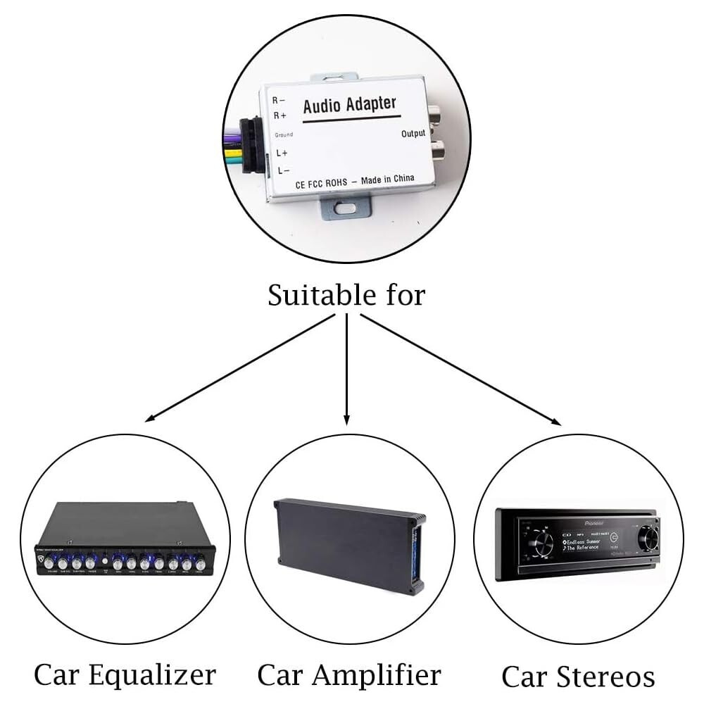High to Low Signal Adapter for Car Stereo – Streamlined RCA Converter Solution