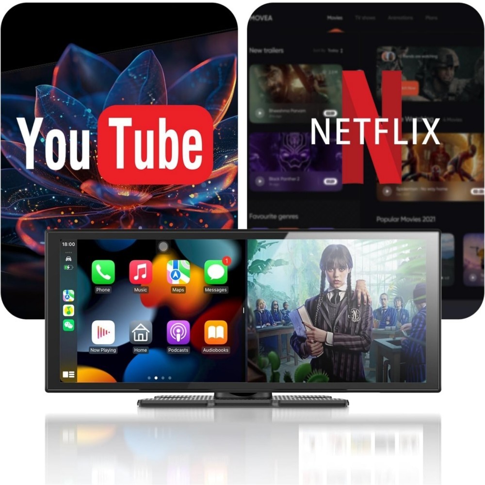 GetPairr 11.4″ Portable Car Screen Netflix YouTube Wireless CarPlay Android Auto