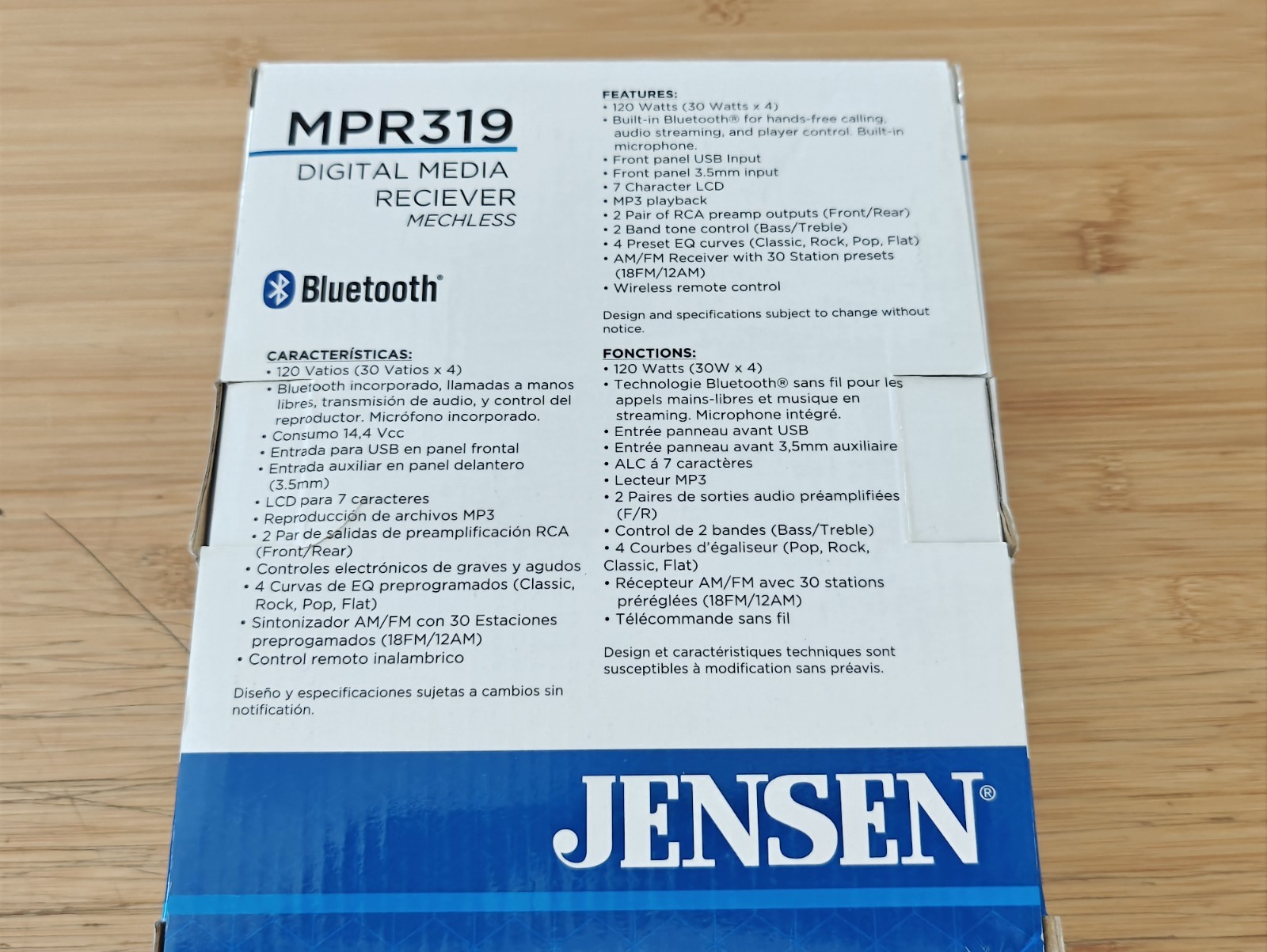 Jensen Digital Media Reciever MPR319 BLUETOOTH