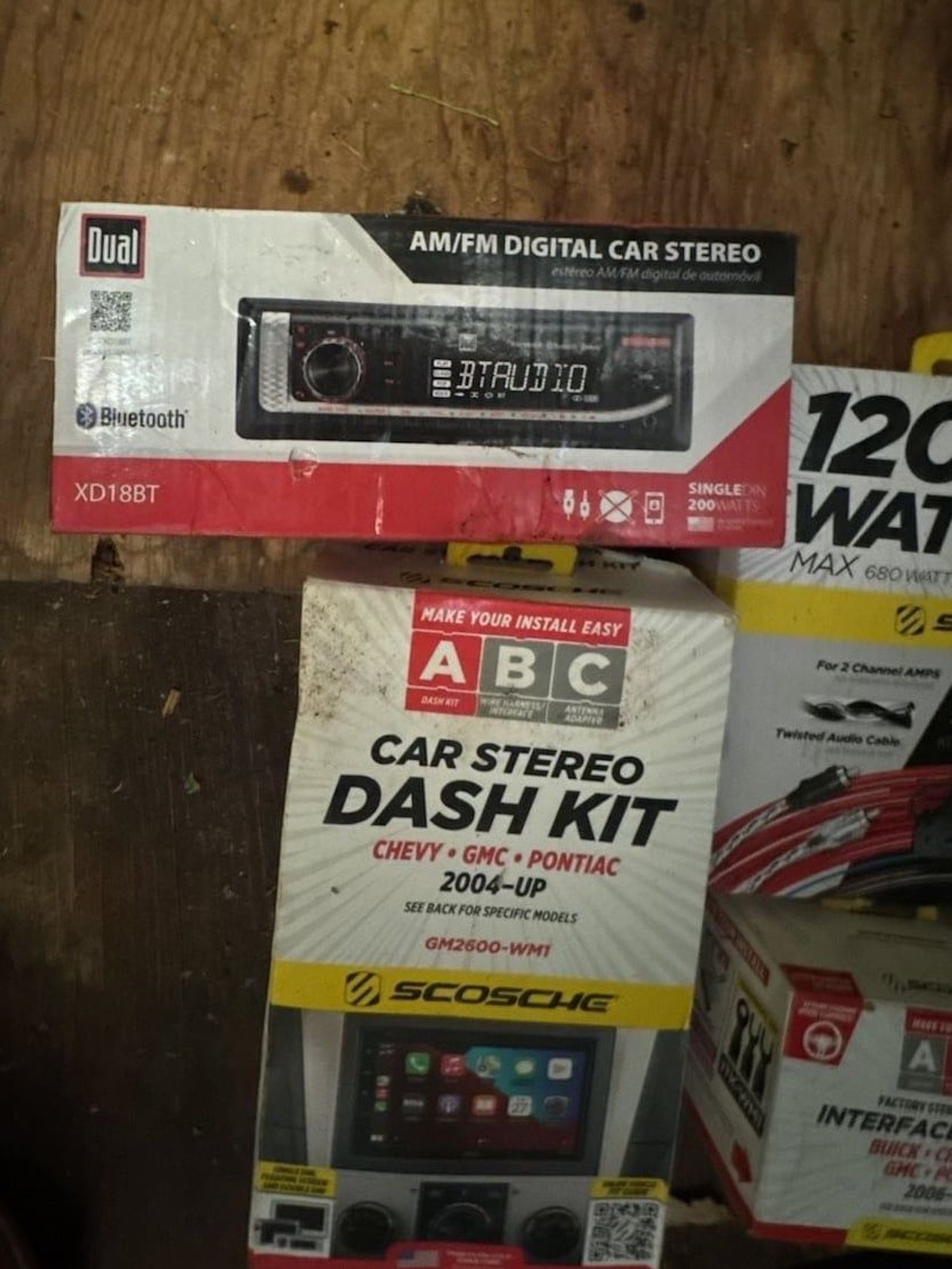 Dual Car Stereo w/ Scosche Dash Kit, Interface Adapter,&1200 Watt Amp Wiring Ki
