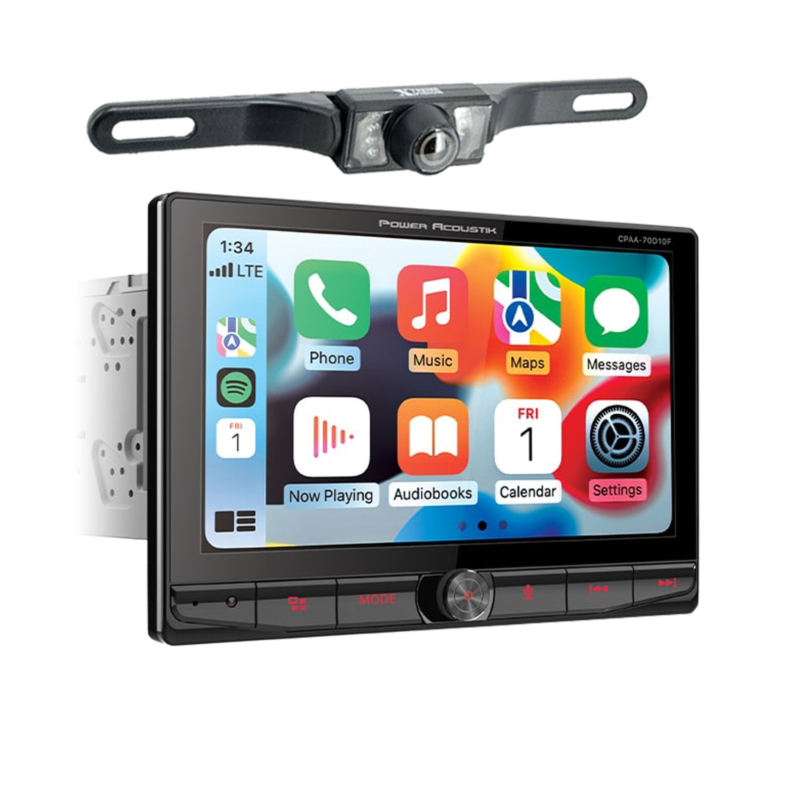 Power Acoustik CPAA-70D10M 10.6″ Car Receiver CarPlay & Android + XV-95BK Cam
