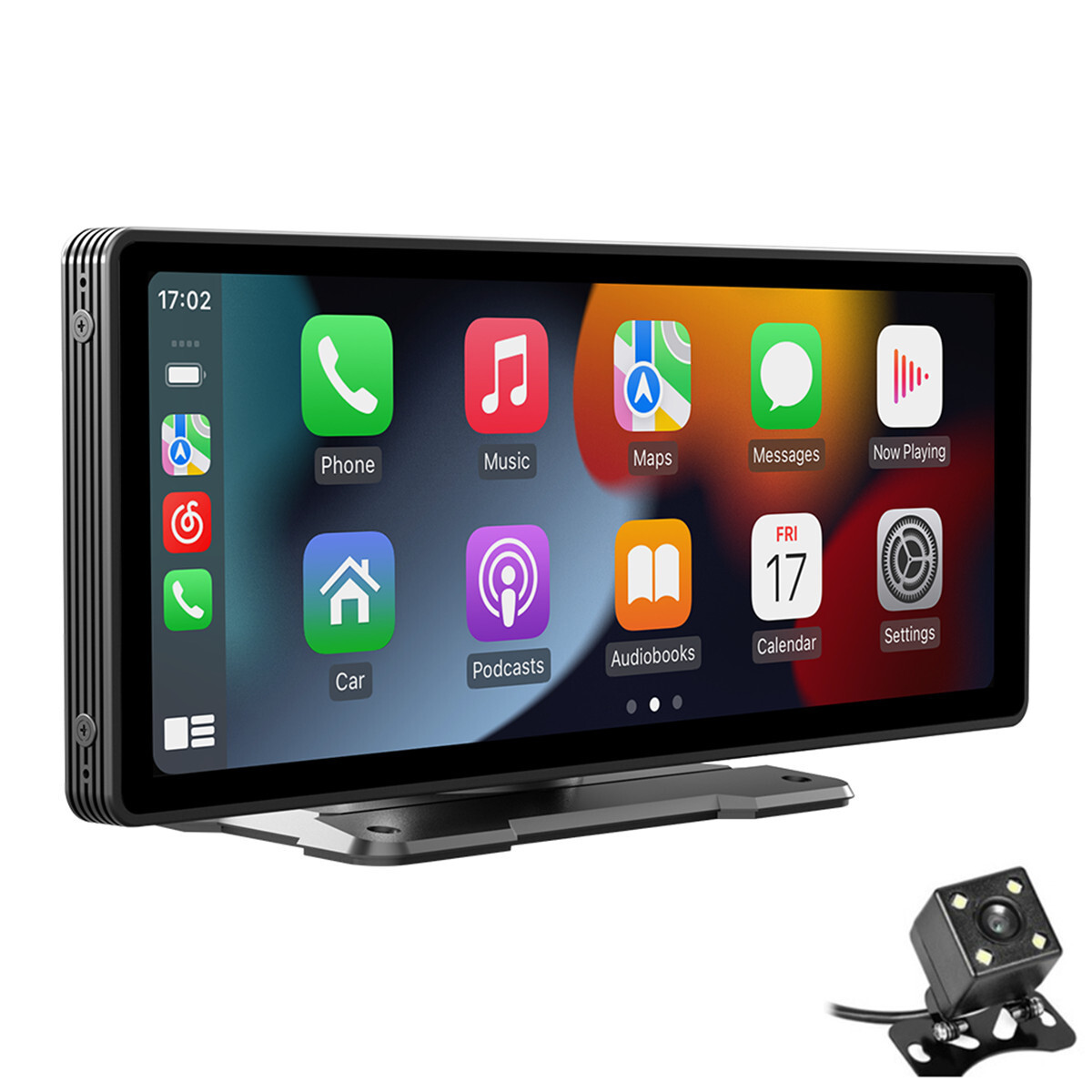 Portable Car MP5 Player Bluetooth For CarPlay Android Auto FM Mirror Link W/Cam