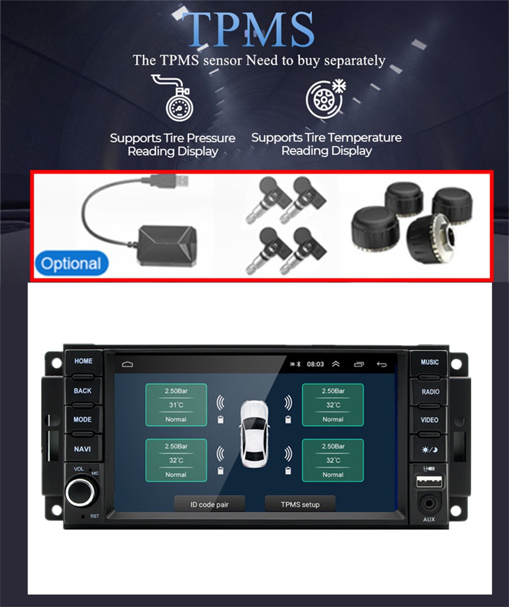 Car Stereo Radio GPS Player WIFI BT For Carplay FFit For Jeep Compass 2010-2016