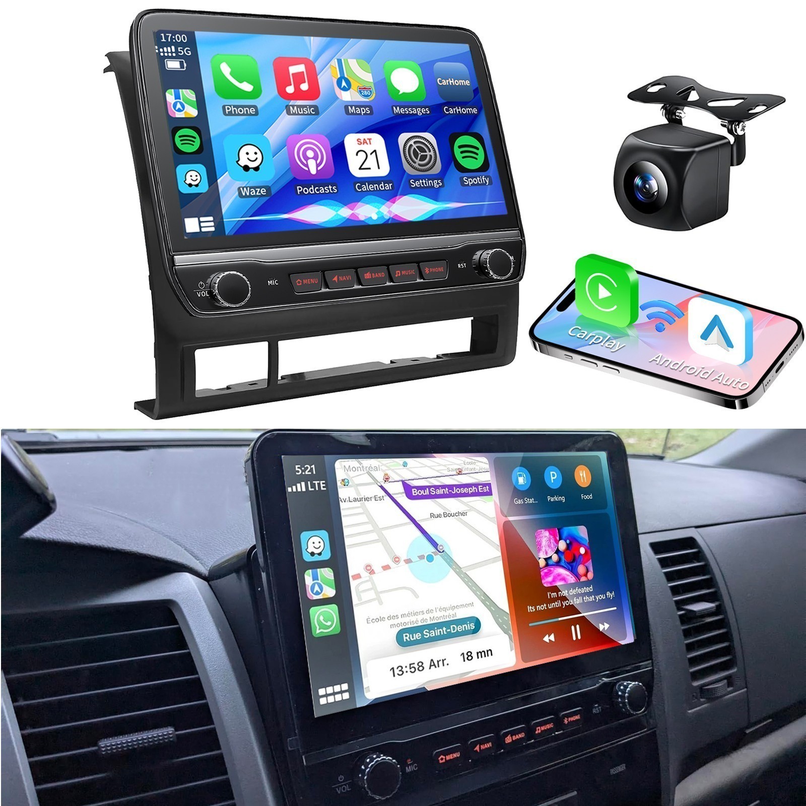 4+64G Car Carplay Radio Stereo GPS Navigation For Toyota Tacoma 2005-2015 Basic