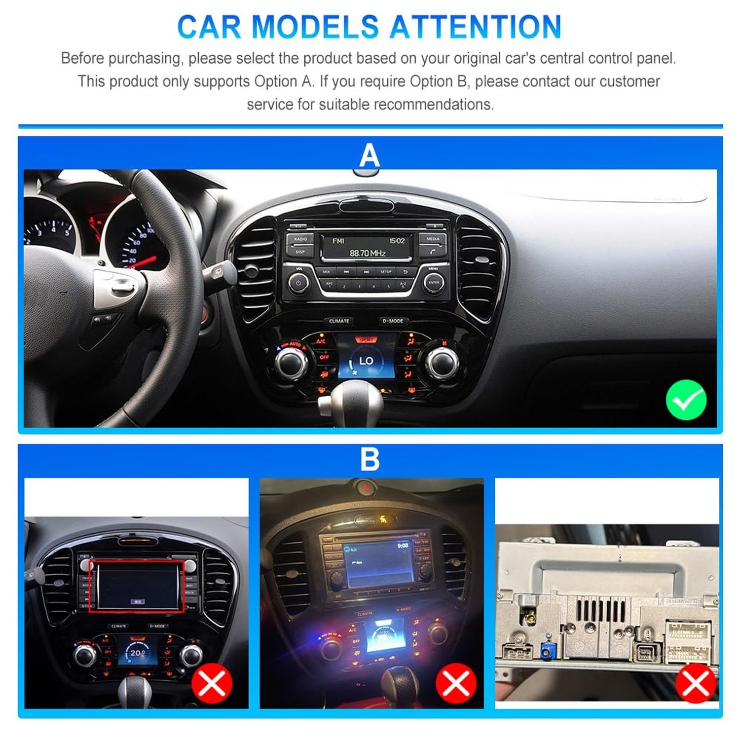 4Core 4G+64G Android Car Radio for Nissan Juke 2011-2016 & Infiniti ESQ, Wire…