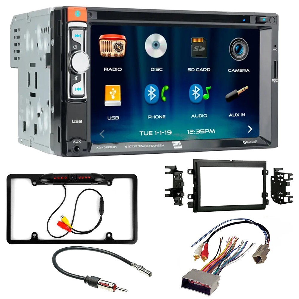 XDVD269BT Bluetooth Car Stereo, Camera + Install Kit for Ford 2004-2008 F-150
