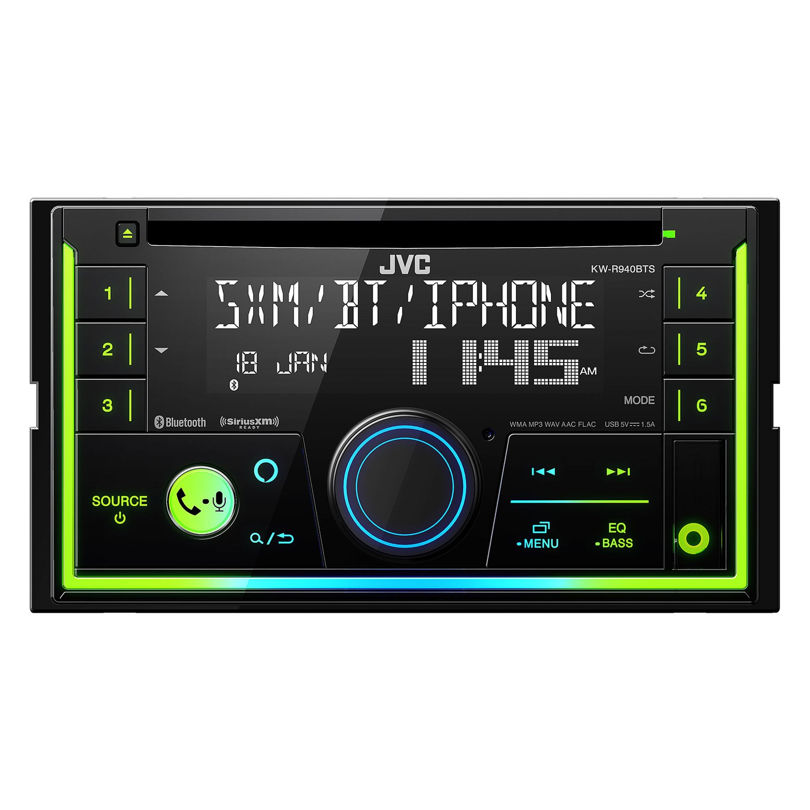 JVC KW-R940BTS 2-Din CD Receiver featuring Bluetooth / USB / SiriusXM / Amazo…