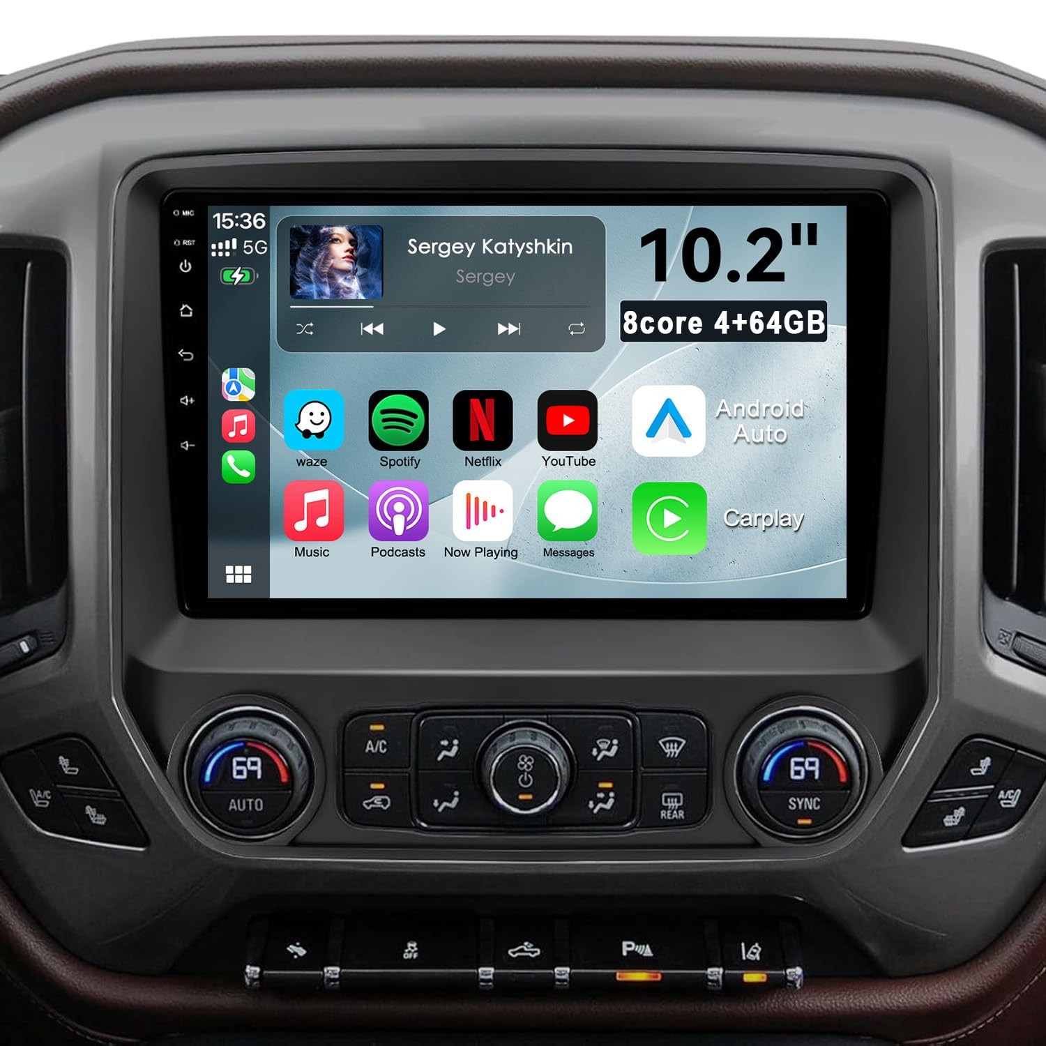 10.2” 8 Core Car Radio Stereo for Chevy Silverado/GMC Sierra 2014-2018
