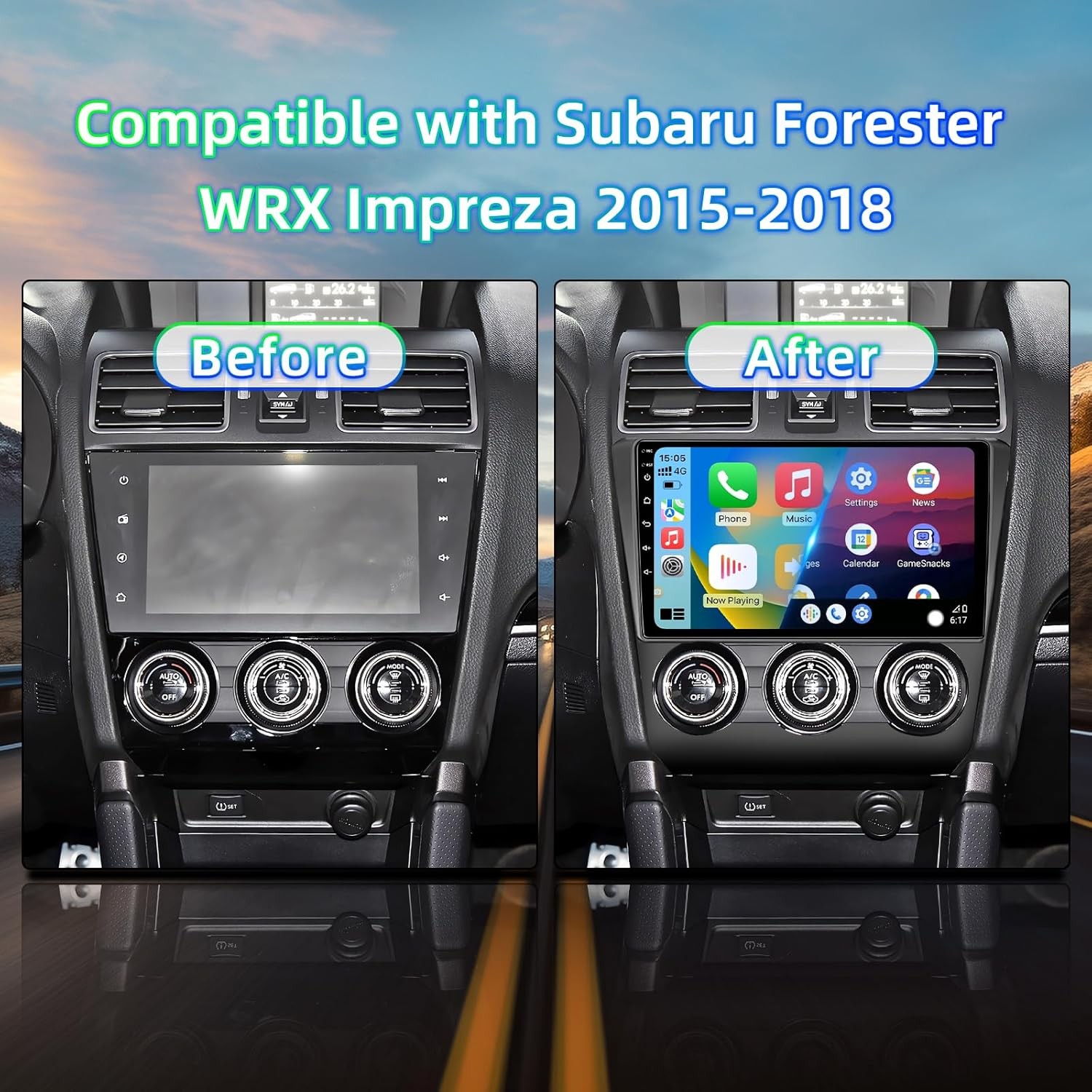 Car Stereo for for Subaru Forester WRX & Impreza 2015–2018 Wireless CarPlay 2+64