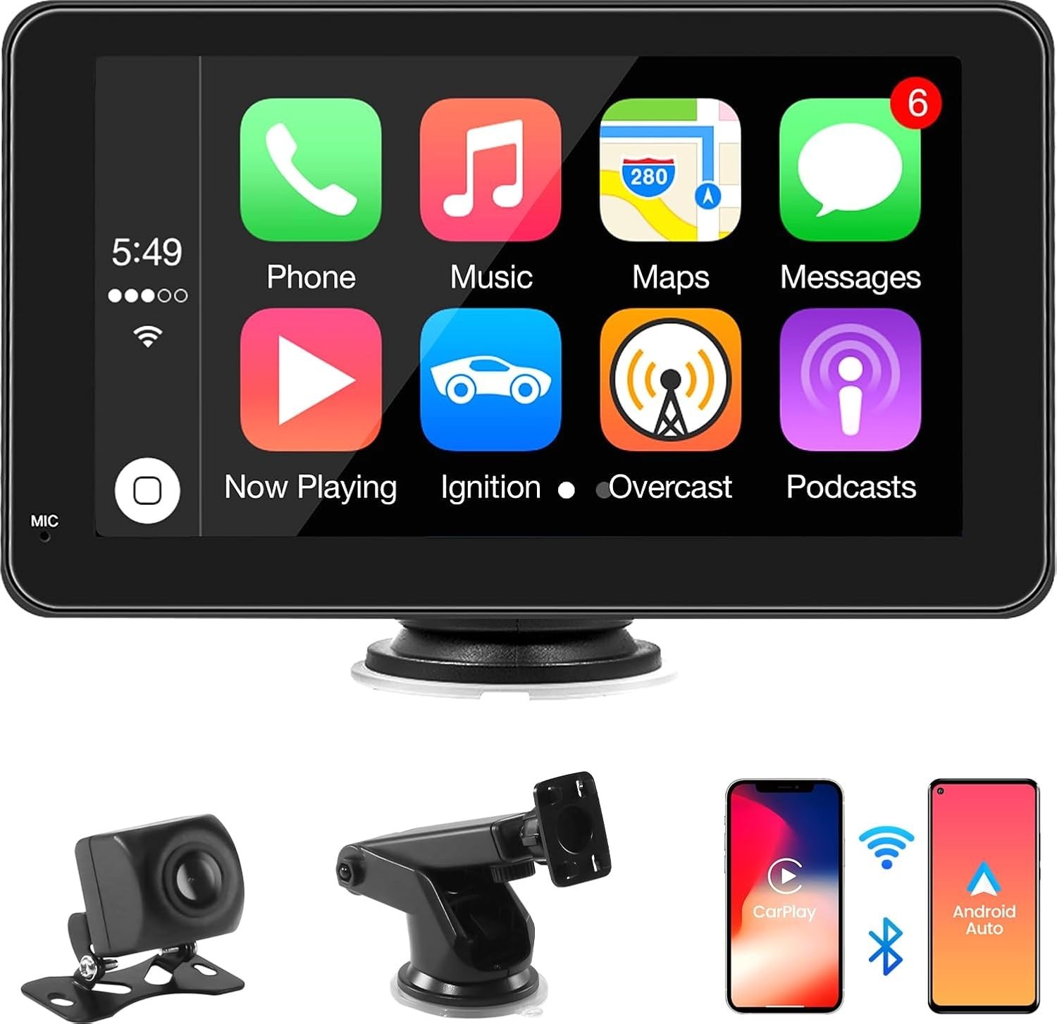 Car stereo 7 Inch Touch Screen Wireless CarPlay Android Auto Backup Camera