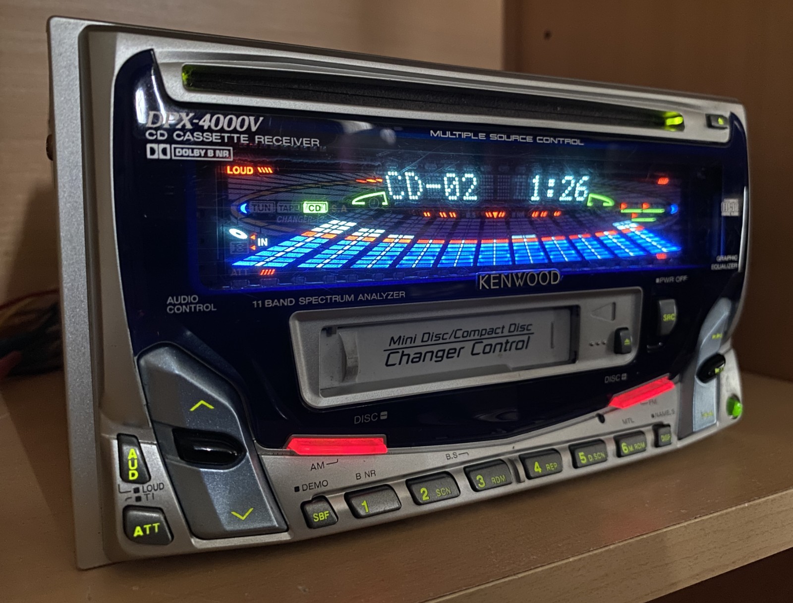 KENWOOD DPX-4000V Car Audio 2DIN CD Cassette 13PIN-BUS RCA Working Tested JDM