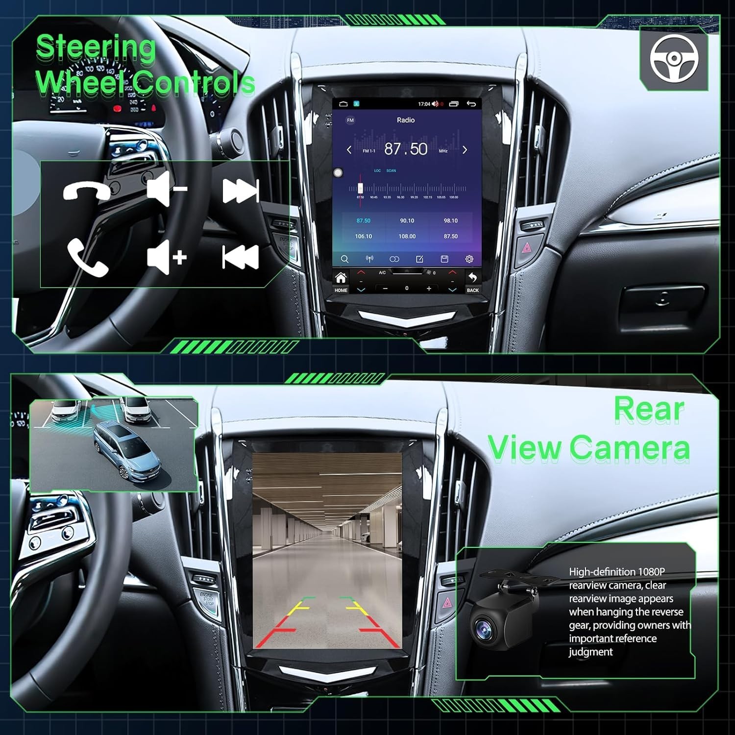 For Cadillac ATS SRX XTS CTS Android 13 Car Stereo Radio Carplay GPS Navigation