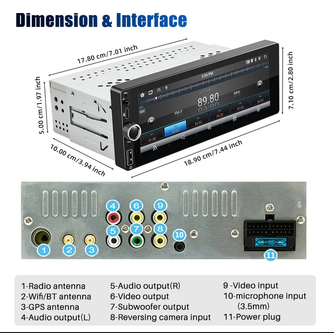 7″ Single DIN Car Stereo with Apple CarPlay & Android 12 | Fits HQ-WB HOLDEN