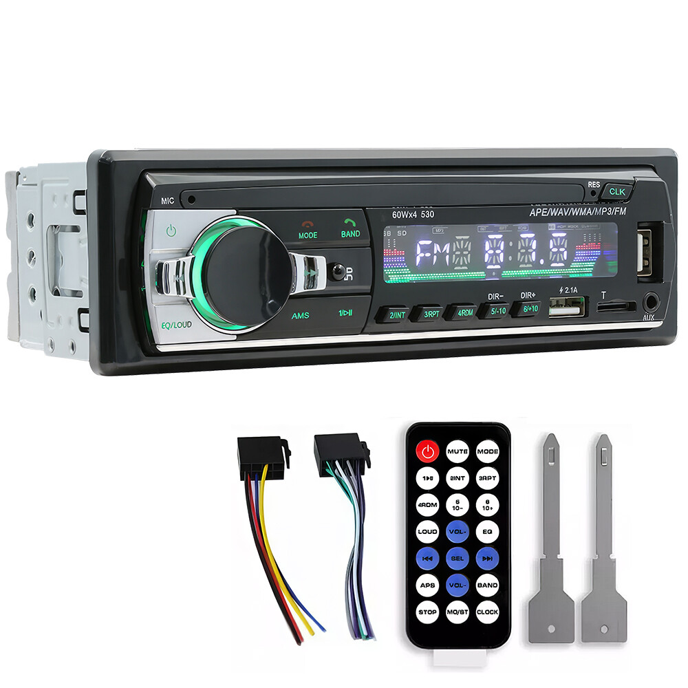 Single 1 DIN Car Stereo Radio Bluetooth MP3 Player AUX USB AM FM Audio Receiver