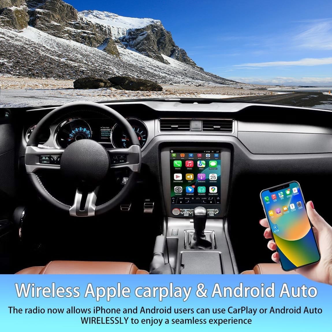 9.7″ For Ford Mustang 2010-2014 6G+128G CarPlay Car Radio Stereo GPS Navigation
