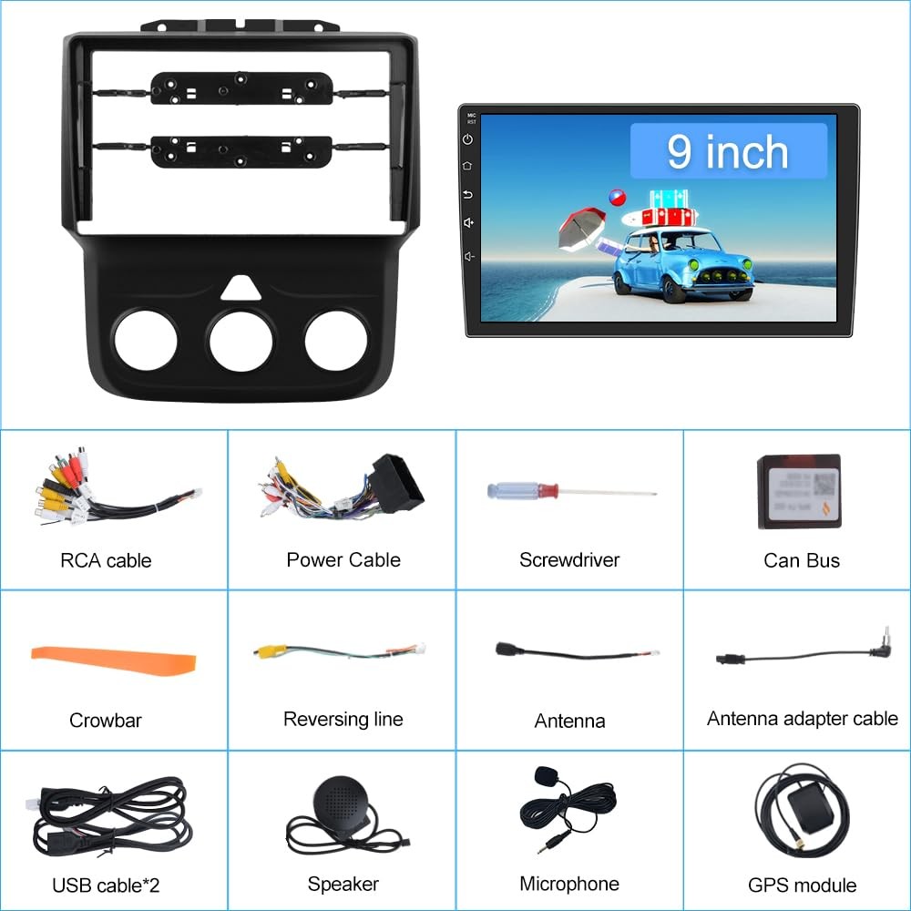 2GB+64GB Car Radio for Dodge Ram 1500 2500 3500 2013-2019,Wireless Wire CarPl…