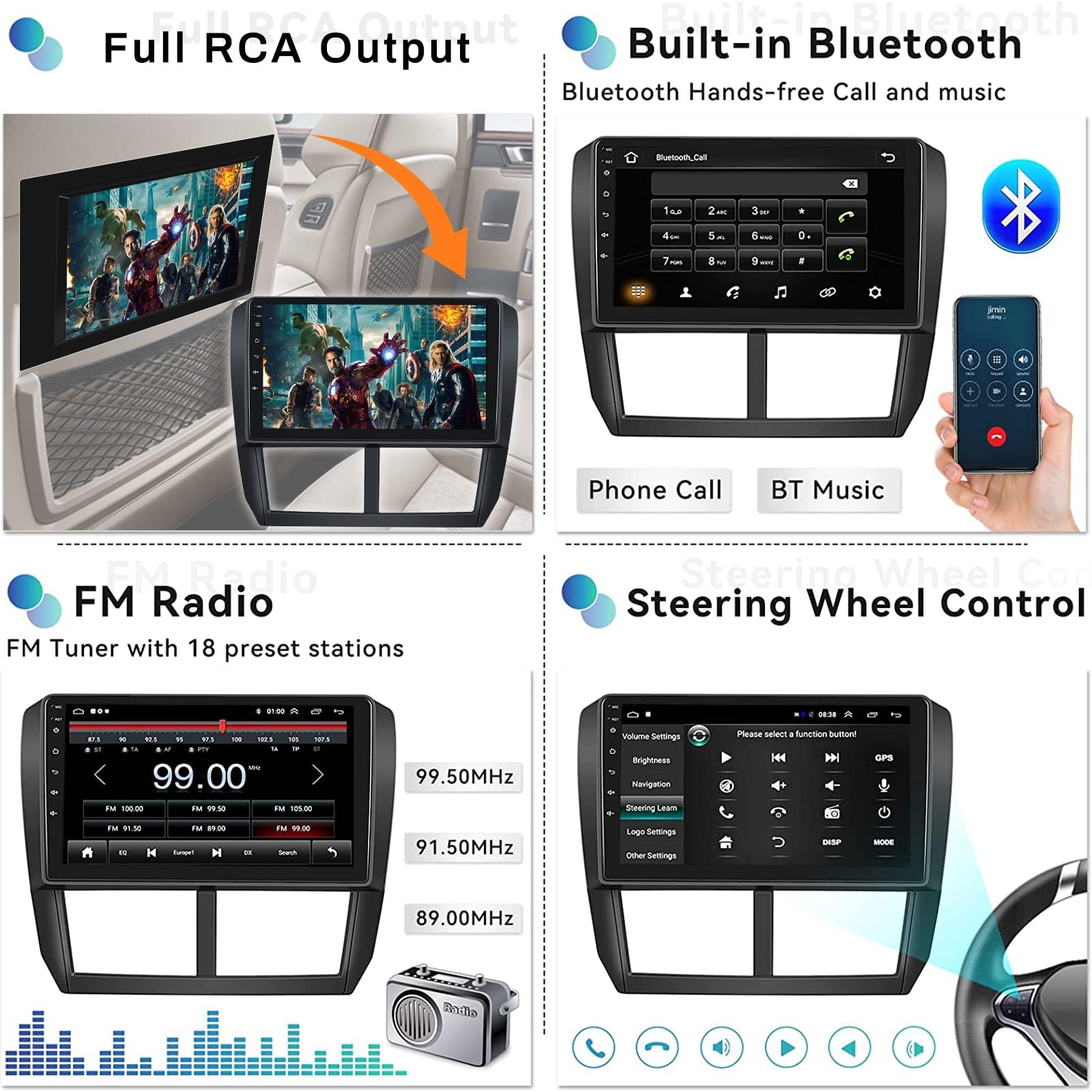 Unitopsci 2G64G Car Stereo For Subaru Forester Impreza Wrx 2008-2012 Wireless