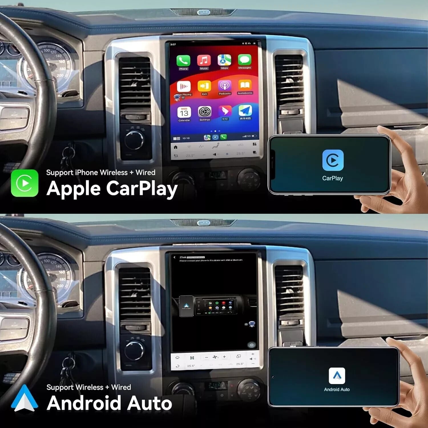 128G For 2009-2012 Dodge RAM Android 13 Car Stereo Radio Carplay GPS Navigation