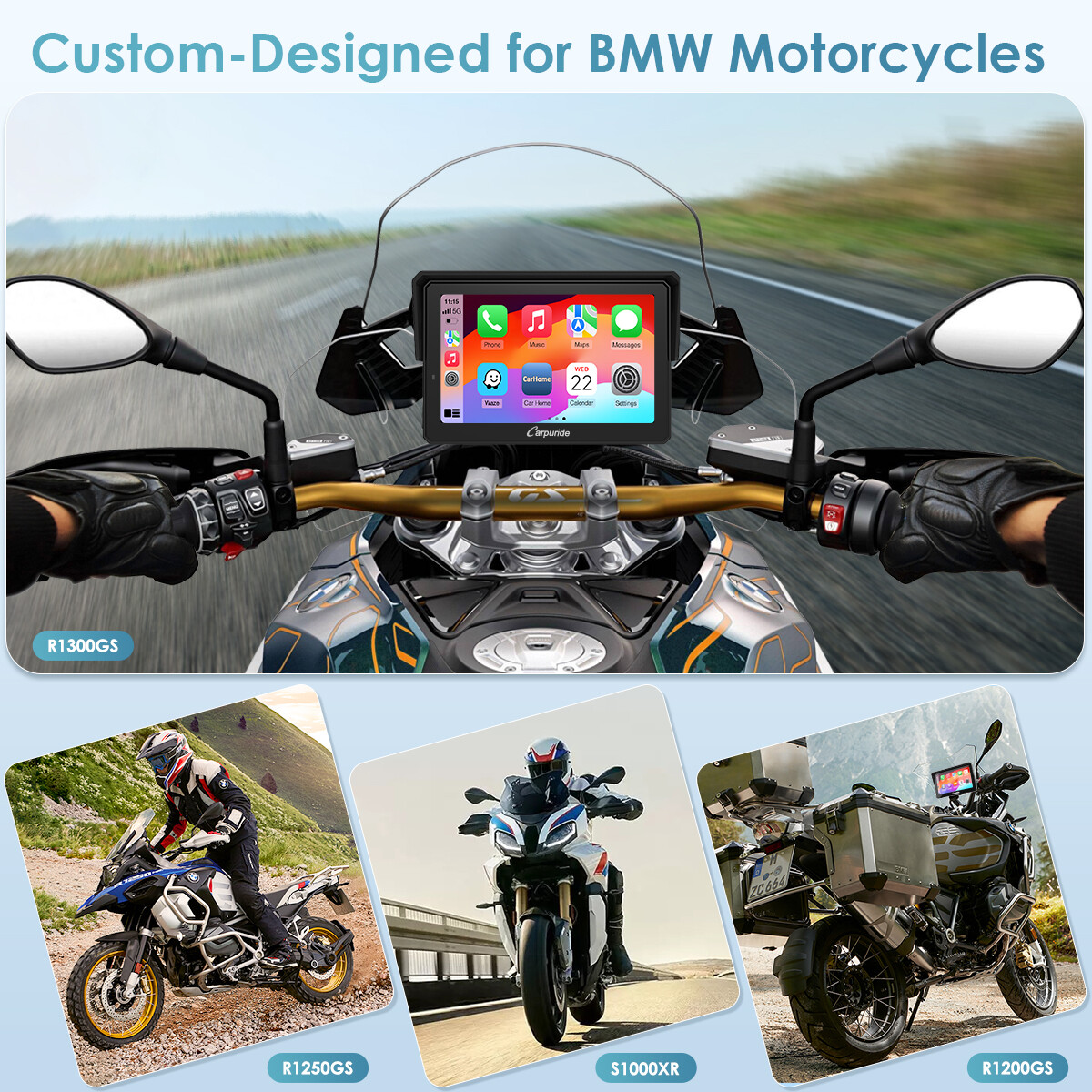 Carpuride W502B Pro BMW Motor Carplay Android Auto Intercom Compass Waterproof