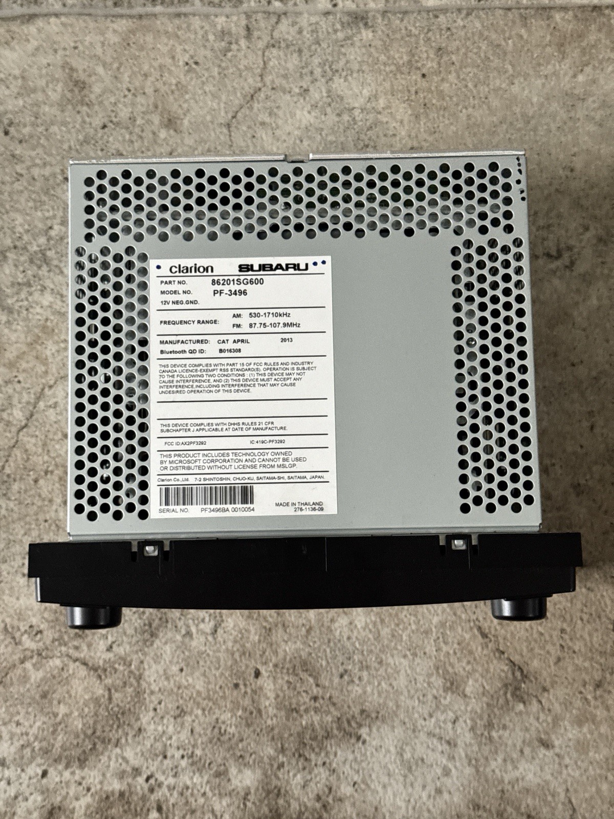 OEM Subaru Clarion CD Radio Stereo Head Unit PF-3496 2013 AM FM AUX