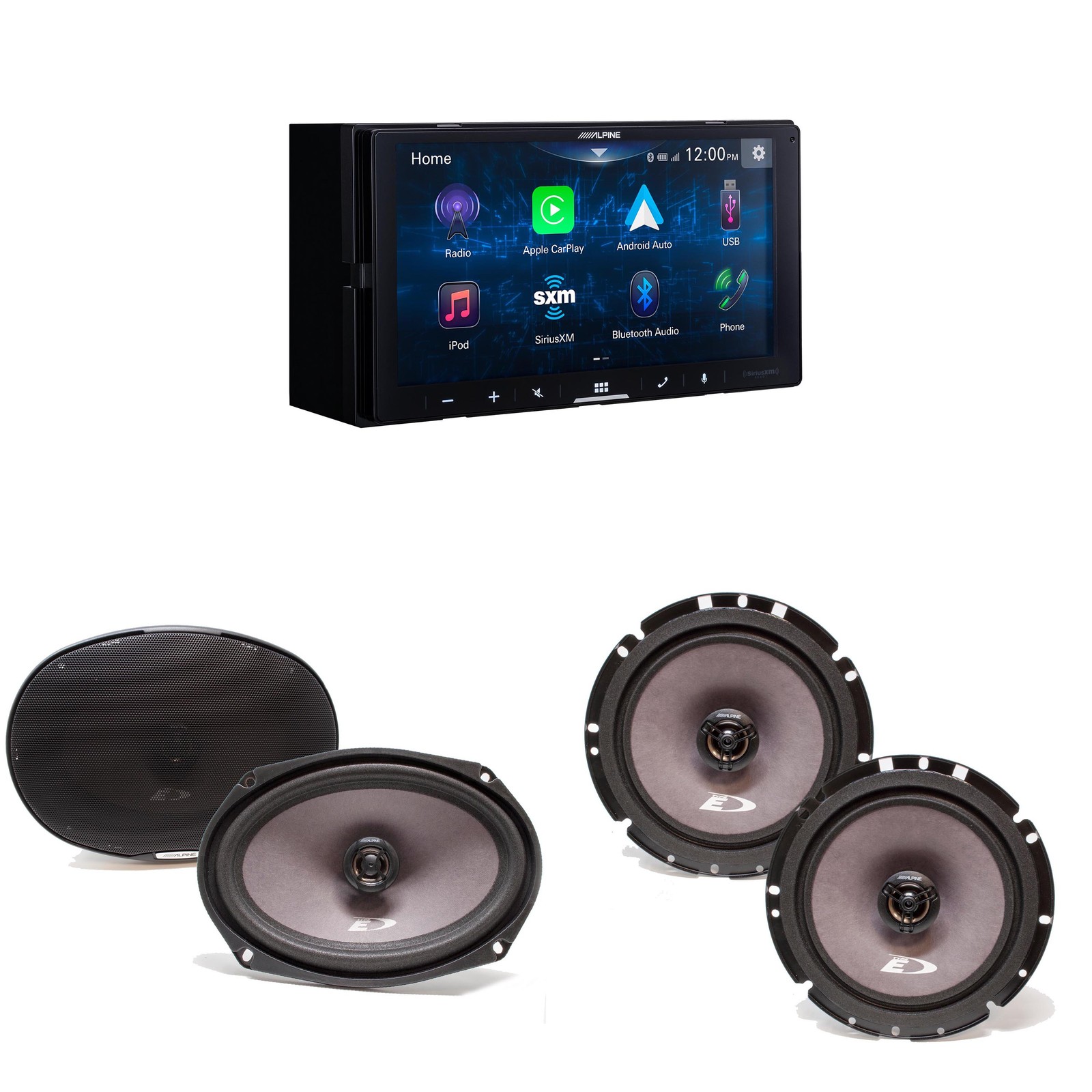 Alpine iLX-W670-S Digital Multimedia Receiver & A Pair Alpine SXE-1726S 6.5″ …