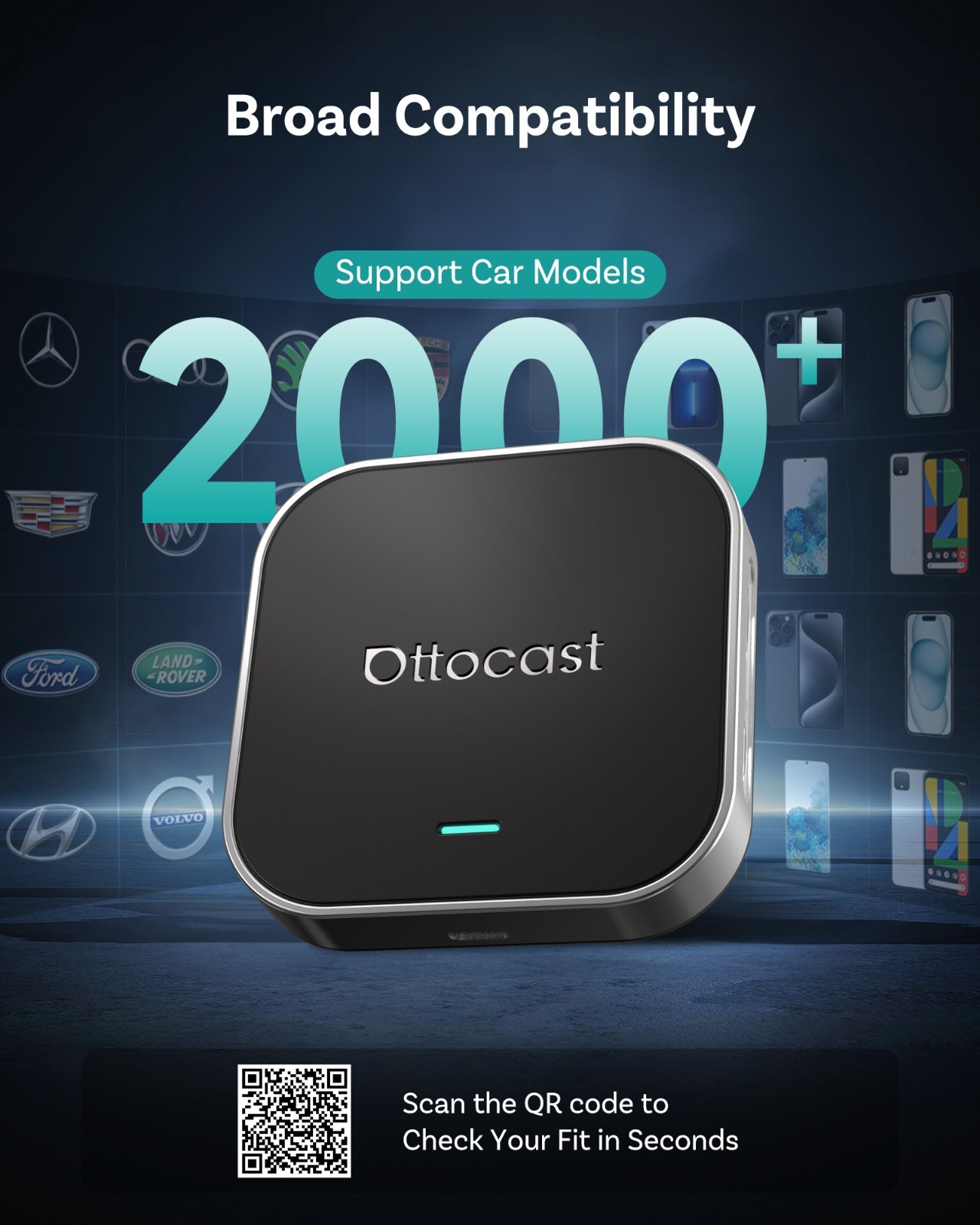 Wireless Android Auto CarPlay AI Box Android 12 Car Multimedia Streaming Device