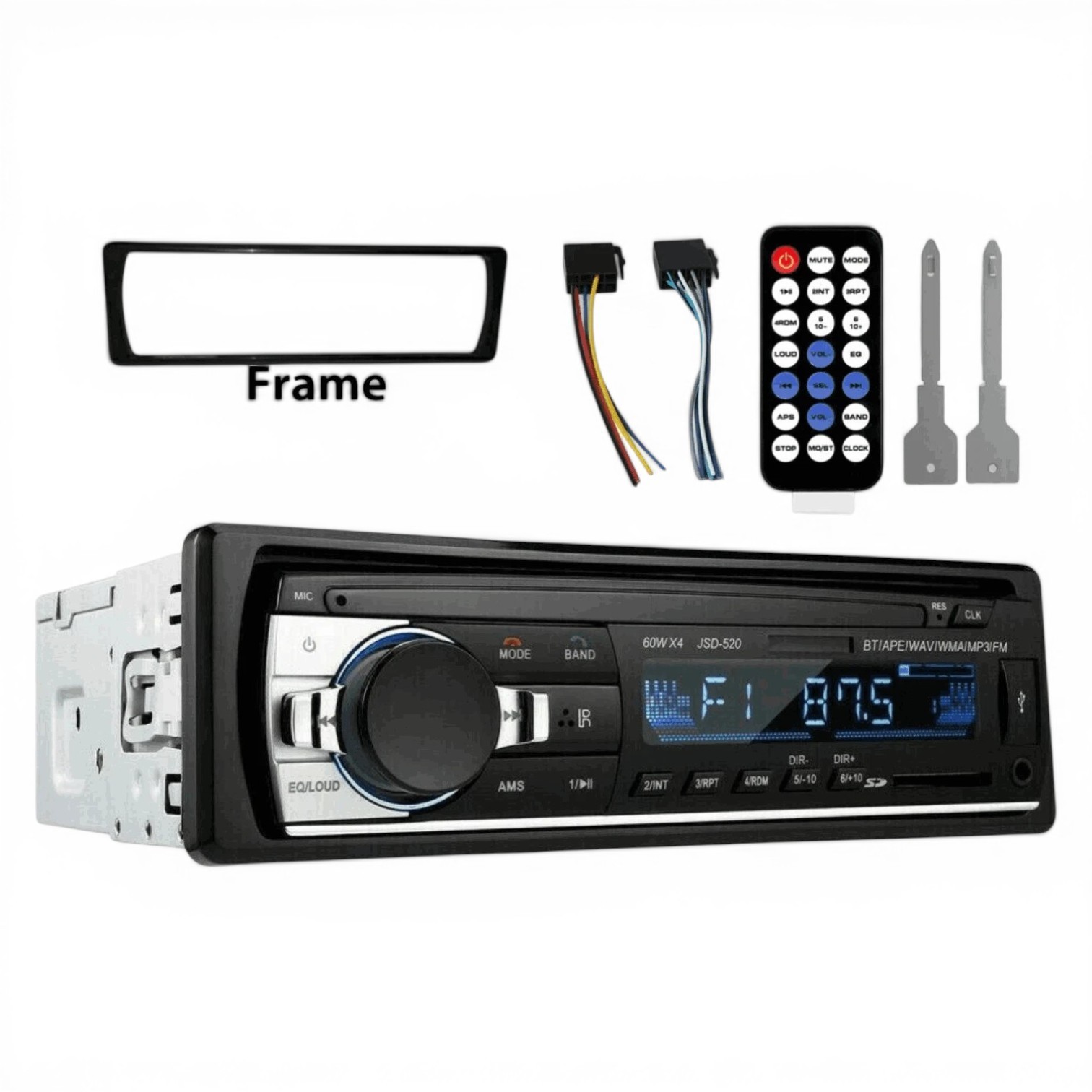 Car Stereo Audio In-Dash Bluetooth Call FM Aux Input Receiver SD USB MP3 Player