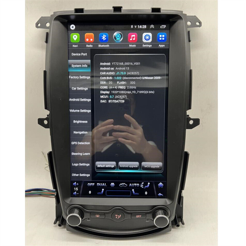 13.8″ Tesla Style Car Radio Android GPS Navi Head Unit For Nissan 370Z 2008-2019