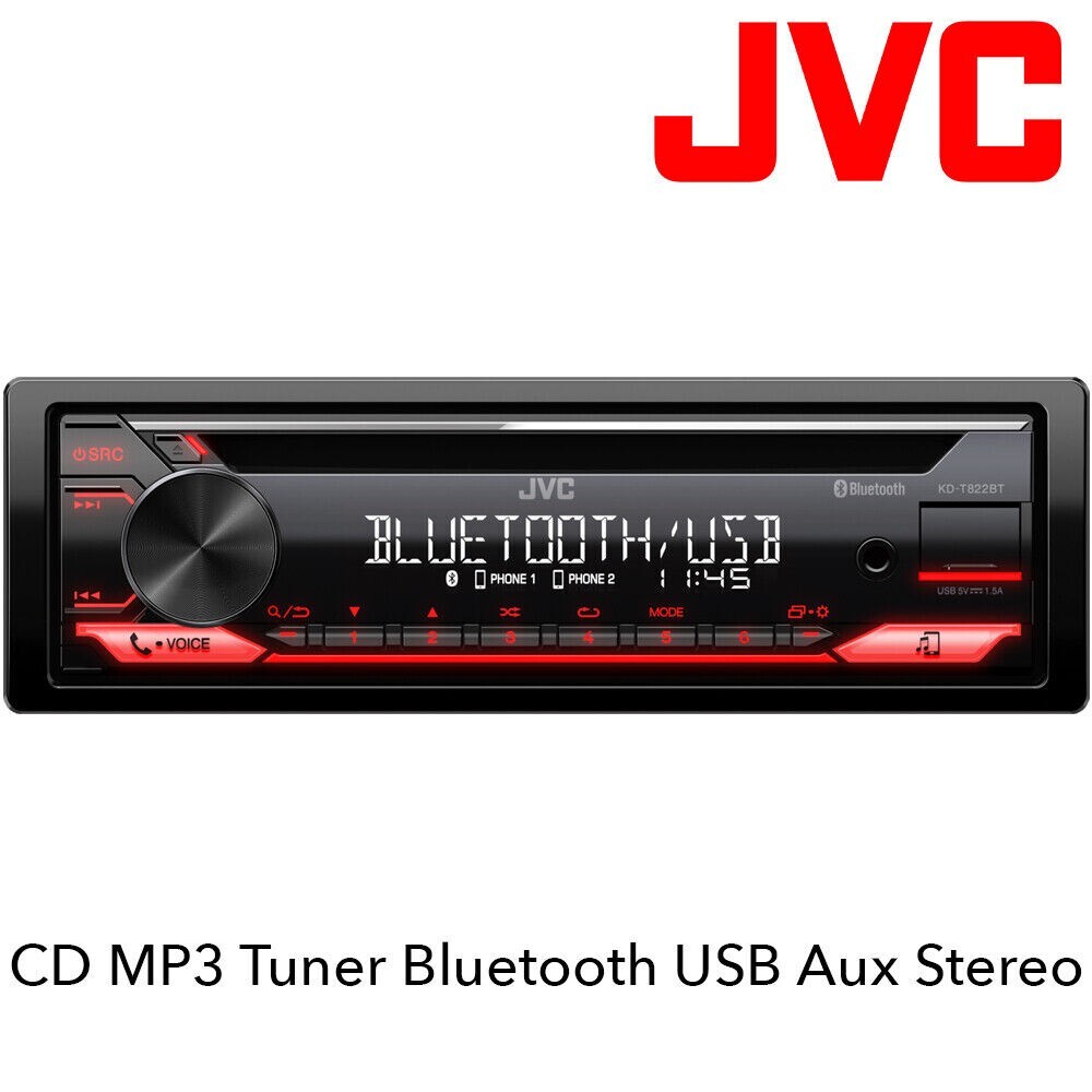 JVC KD-T720BT / SINGLE DIN CAR RADIO CD RECEIVER W/ BLUETOOTH & USB/AUX **NEW*