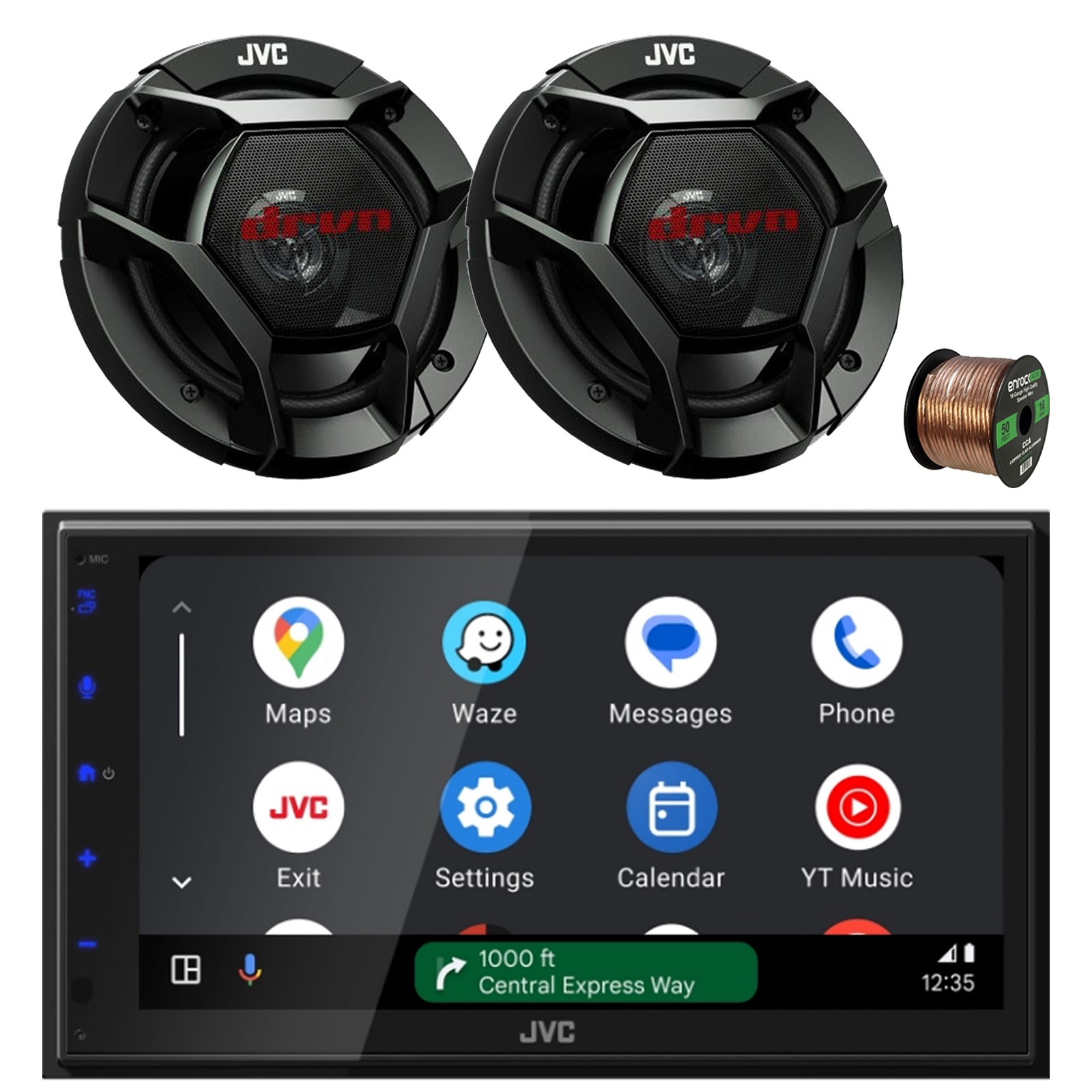 JVC KW-M690BW 6.8″ Touchscreen WiFi Bluetooth Radio, 2x 6.5″ 300W Speakers, Wire