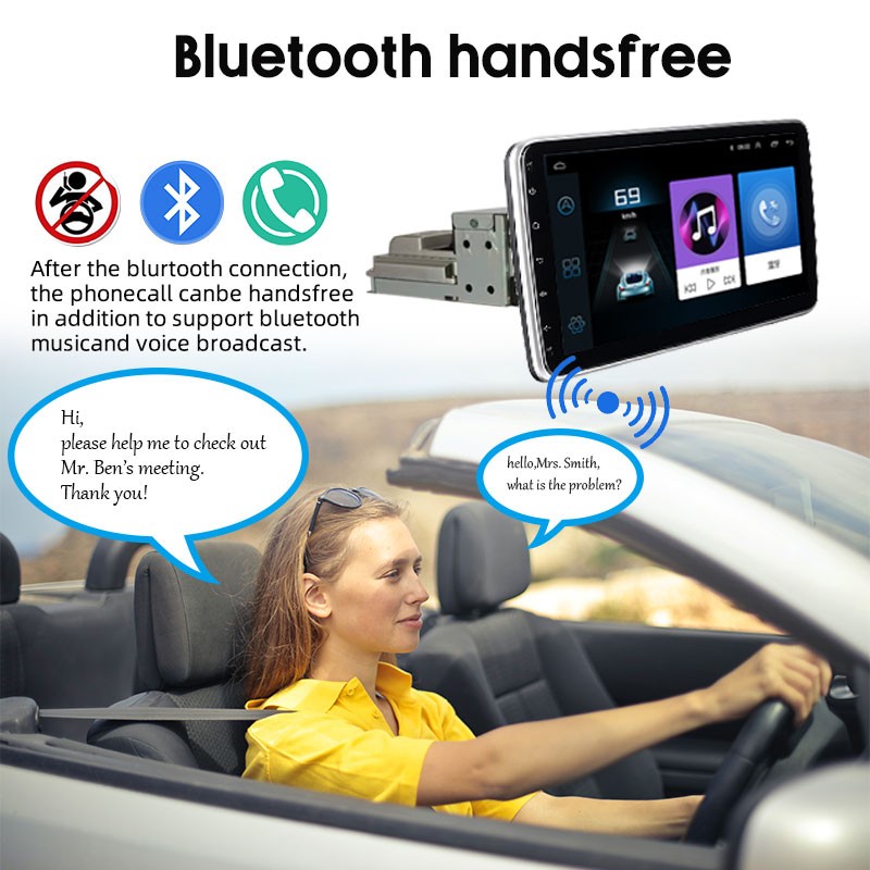10.1-inch Navigator: Detachable 360° Rotating Head Single Spindle + USB ADAS DVR