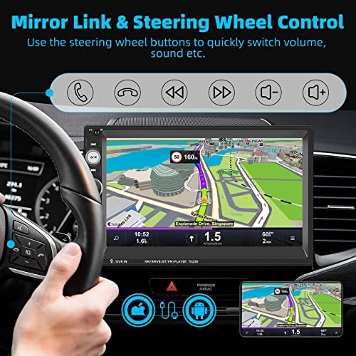 7″ Double Din Car Stereo Touch Screen Radio – Bluetooth, Backup Camera, MP5, AUX