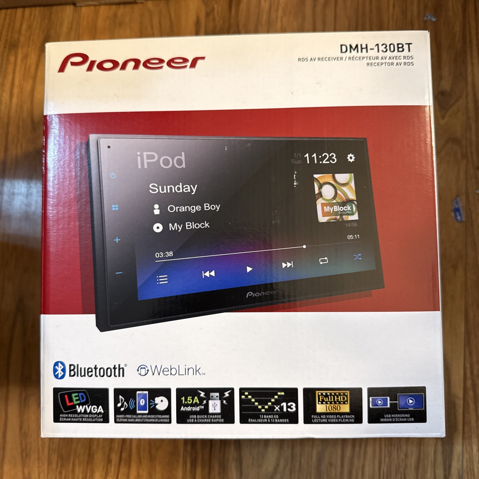 Pioneer DMH-130BT 6.8 inch Digital Media Receiver – Black -NEW