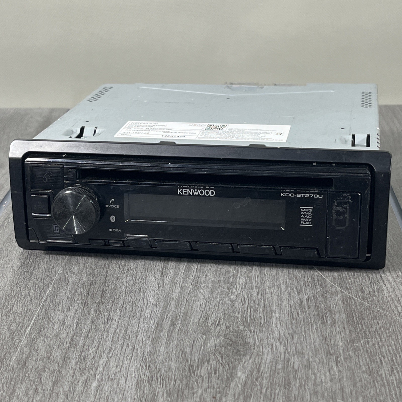 Kenwood CD Receiver with Bluetooth (KDC-BT278U) Untested – Worked When Removed