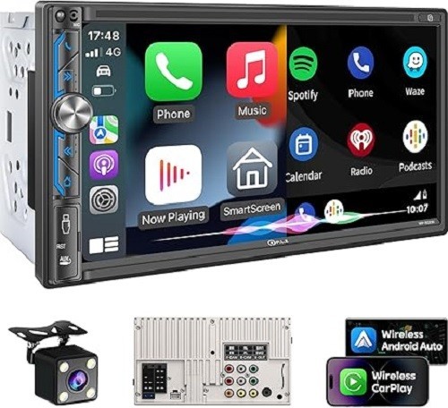 Power Acoustik UPDATED 1-DIN Stereo Apple CarPlay & Android Auto NEW