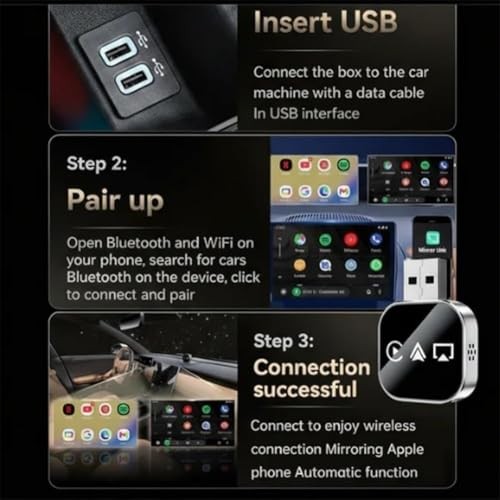 2026 Upgrade 3 in 1 Screen Mirroring for iOS Android For iPhone Color-A