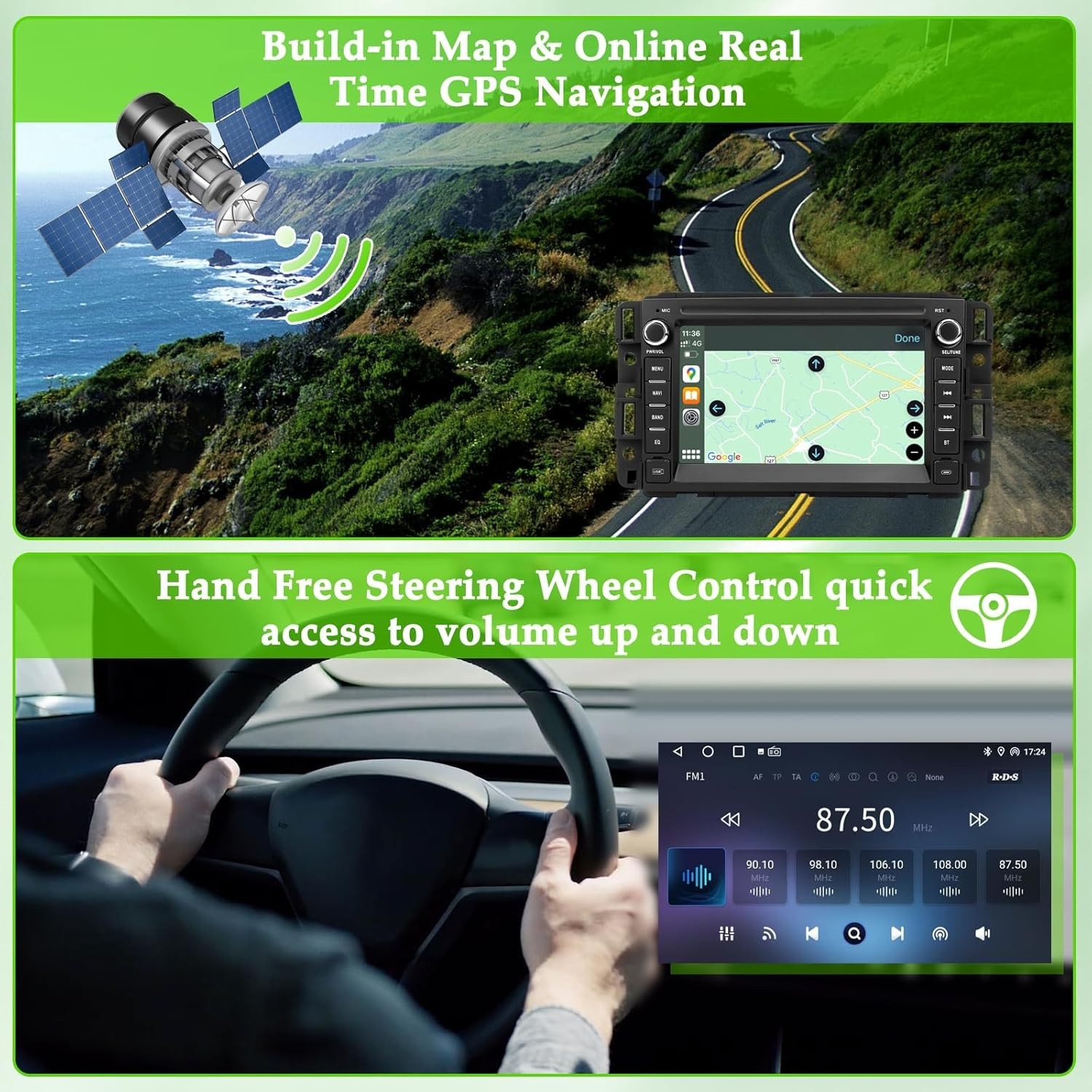 7 Inch Android 12 Car Radio for Chevrolet with Built-in GPS & CarPlay