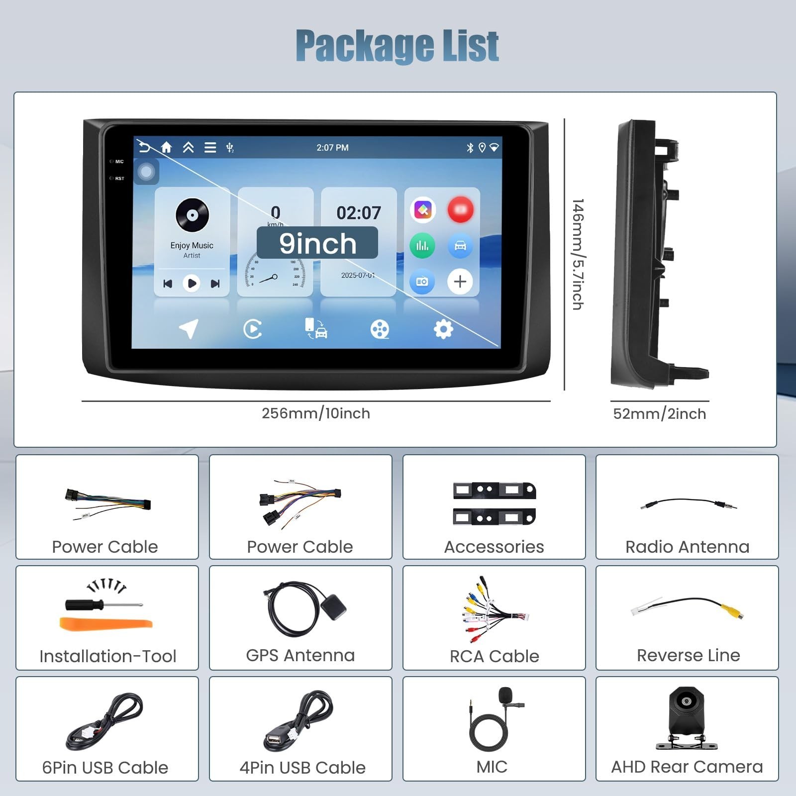 4+128G Radio for Chevrolet Aveo 2006-2012, 9″ Touch Screen for Aveo Bluetooth…