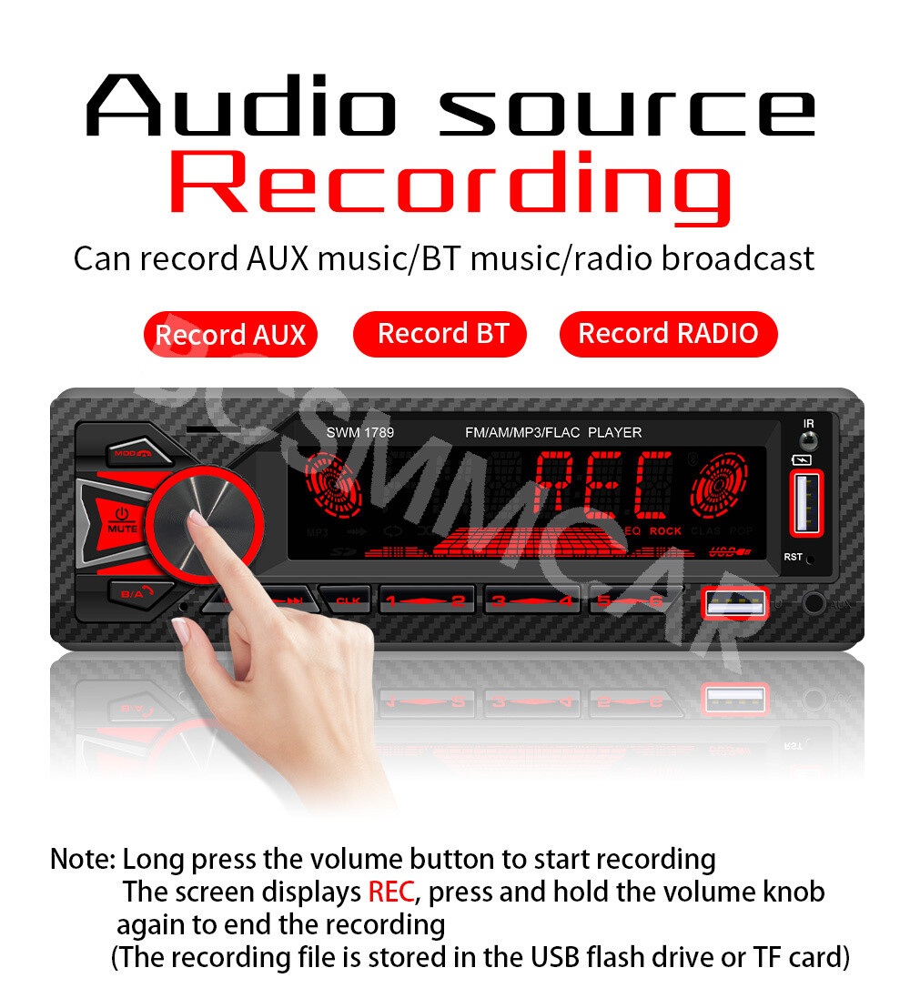 Car Radio Stereo Bluetooth Audio Music MP3 Player FM AUX USB With Remote Control