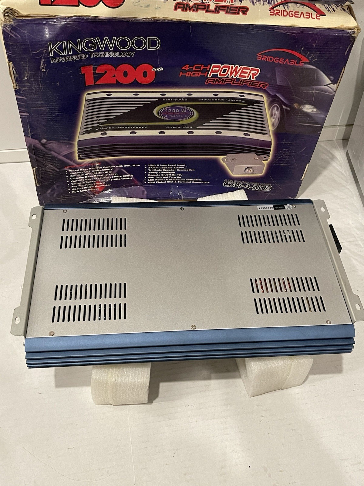 Kingwood CRW-4-1025 Power Amplifier 1200W Vintage Old School Audio